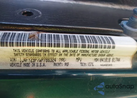 1998 Jeep Wrangler Se из США, поврежденный, VIN 1J4FY29P7WP786324